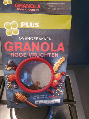Ovengebakken Granola Rode vruchten front packaging