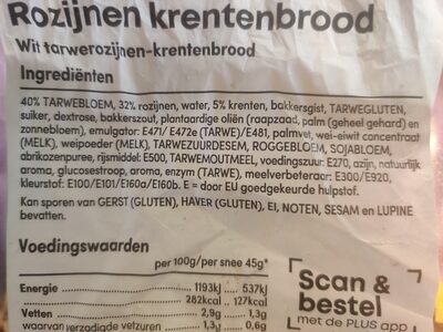 Rozijnen krentenbrood front packaging