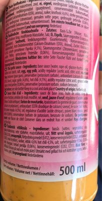 Gala Thailändische Knoblauchsoße ingredients label