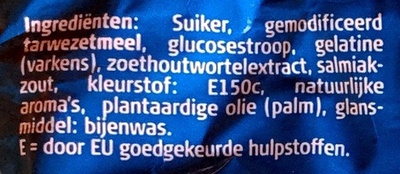 Muntdrop ingredients label