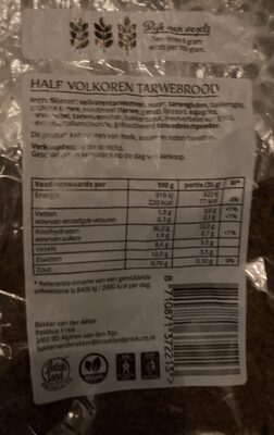 Half volkoren tarwebrood front packaging