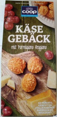 Käsegebäck mit Parmigiano Reggiano front packaging
