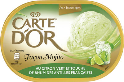 Carte D'or Les Authentiques Glace Façon Mojito au Citron Vert et Touche de Rhum Bac 1L