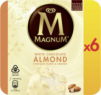 Magnum Glace Batonnet Chocolat Blanc Amande 6x110ml