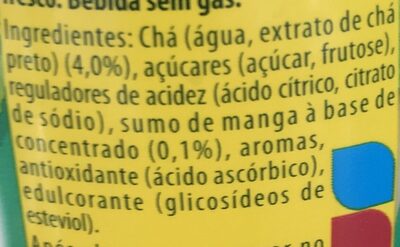 Lipton Iced Tea Mangue ingredients label