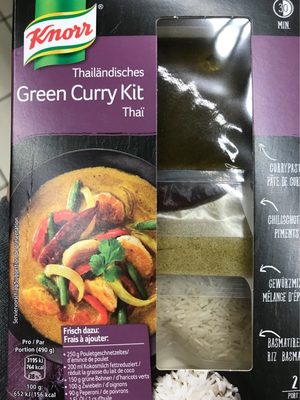 Thai Rice with Green Curry front packaging