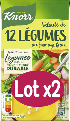 Knorr Soupe Liquide de Légumes Fromage Frais Lot 2x1L