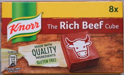 Rich Beef Stock cubes 8 x front packaging