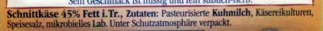 Landkäse zart-würzig - Maasdamer ingredients label