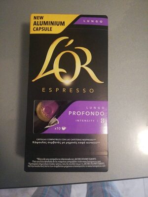 Café Lungo Profondo intensidad 8 estuche 10 cápsulas front packaging