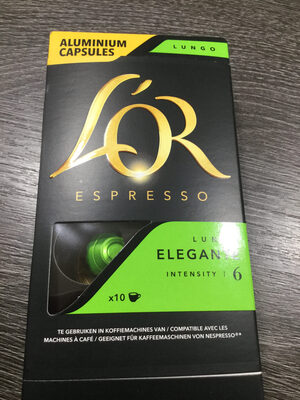 Lungo Elegante 6 front packaging