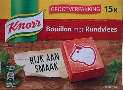 Knorr bouillon met rundsvlees front packaging