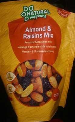 Amandes et raisins mix front packaging