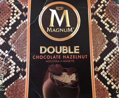 Magnum double chocolate hazelnut front packaging
