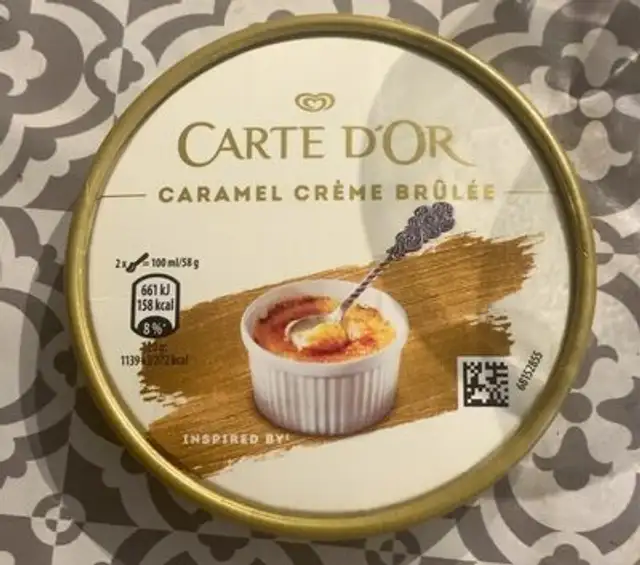 Glace creme brulée front packaging