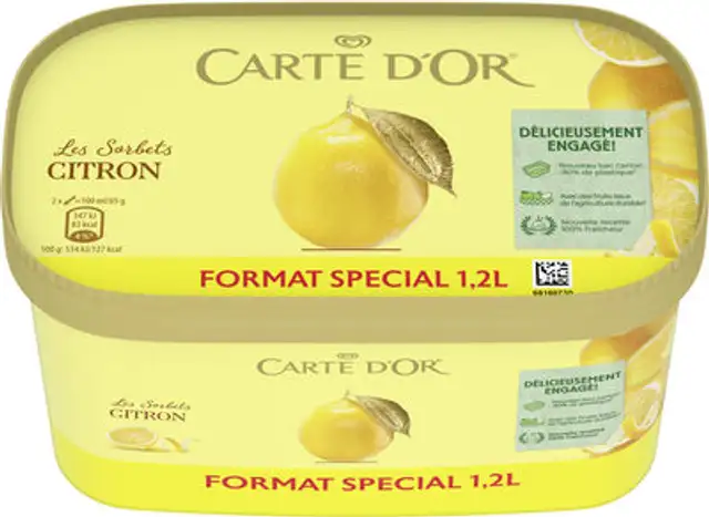CARTE D'OR Glace Sorbet Citron 1200ml front packaging