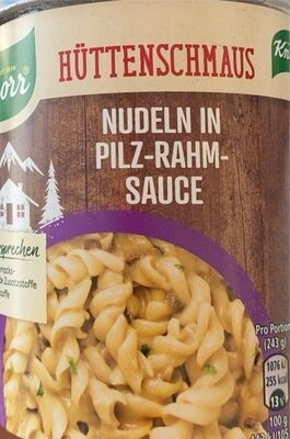 Hüttenschmaus Nudeln in Pilz-Rahm-Sauce