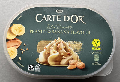 Zmrzlina s příchutí banánu a arašídů front packaging