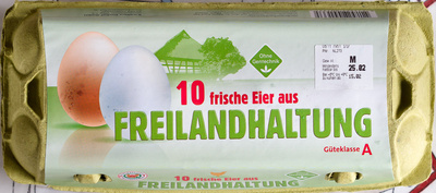 10 frische Eier aus Freilandhaltung