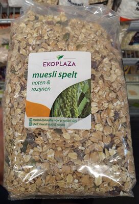 Muesli spelt noten & rozijnen front packaging