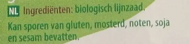 Lijnzaad gebroken ingredients label