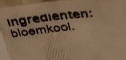 Bloemkool ingredients label