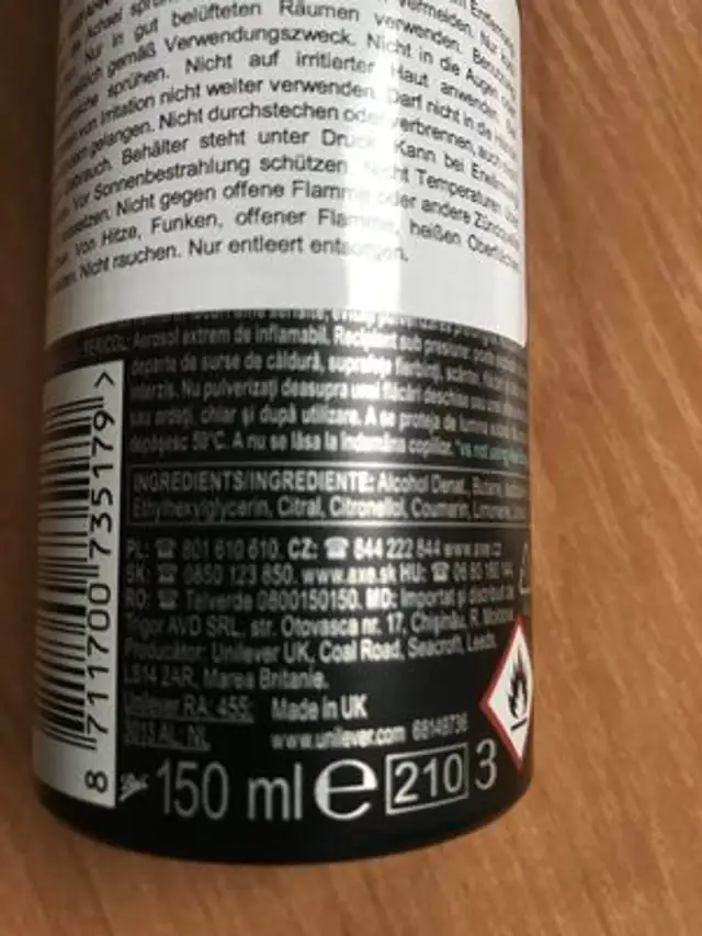 Unknown nutrition facts table