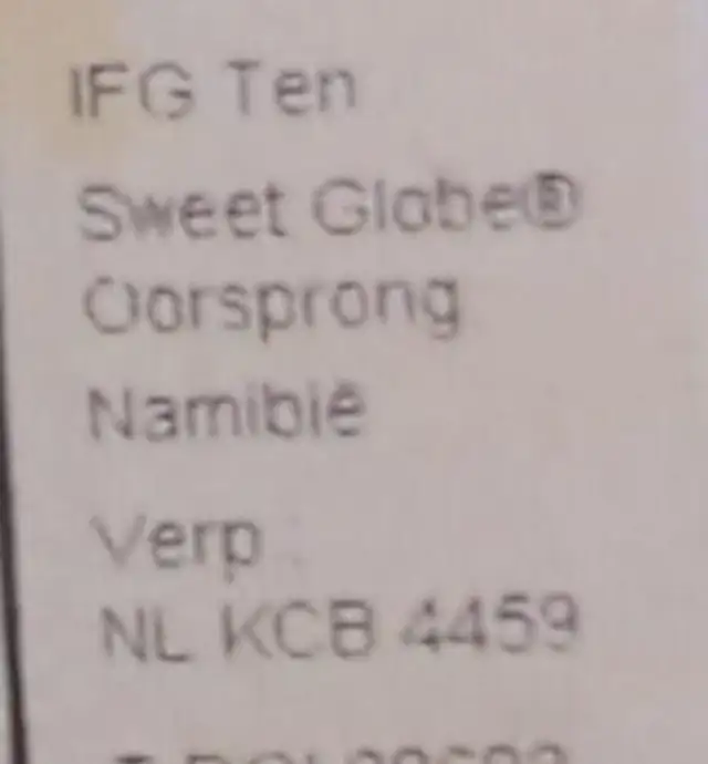 DRUIVEN WIT PITLOOS ingredients label