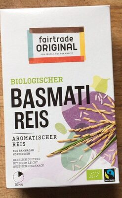 Biologischer Basmati Reis front packaging