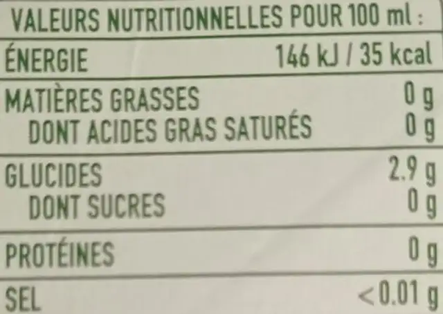 Heinekensilver nutrition facts table
