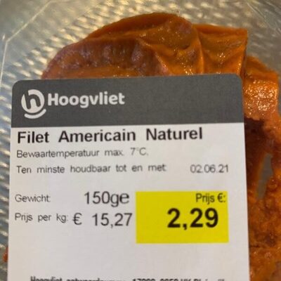 Filet americain naturel front packaging