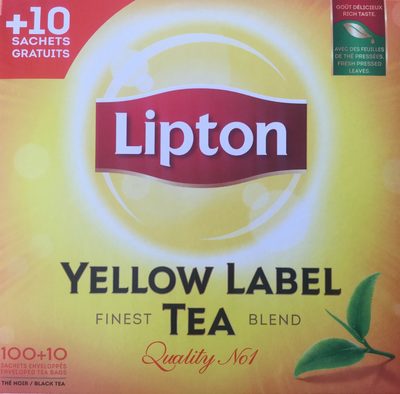 Yellow label tea front packaging