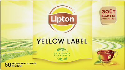 Lipton Yellow Thé Noir Yellow Label 50 Sachets front packaging