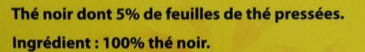 Lipton Yellow Thé Noir Yellow Label 50 Sachets ingredients label
