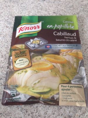 Papillote cabillaud herbes et beurre citronnée