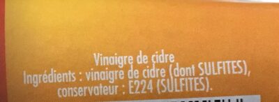 Amora Vinaigre de Cidre ingredients label