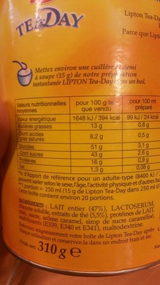 Lipton Tea Day Preparation Boisson Thé Et Lait Caramel