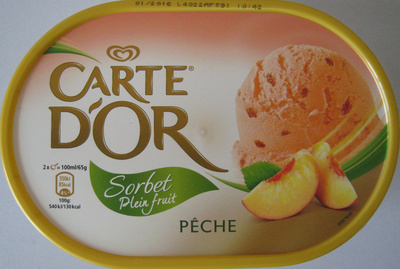 Sorbet plein fruit Pêche Carte d'Or