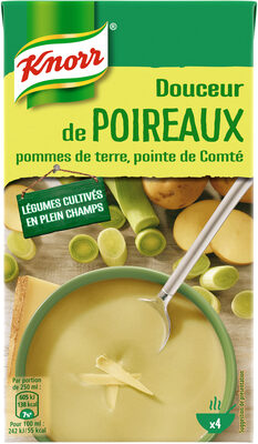 Knorr Soupe Liquide Douceur de Poireaux Pommes de Terre Pointe de Comté Brique 4 Portions 1L
