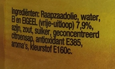Hellmann's Real ingredients label