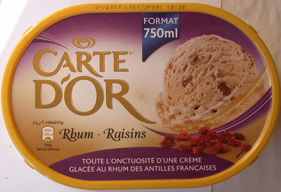 Crème Glacée au rhum Carte d'Or