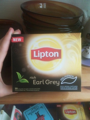 Lipton Thé Rich Earl Grey 50 Sachets front packaging