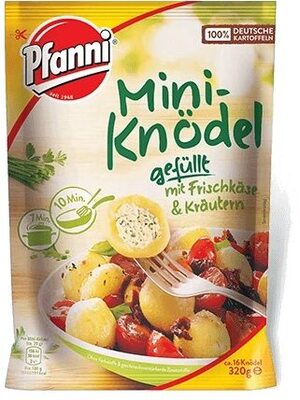 Mini Knödel gefüllt mit Frischkäse und Kräutern