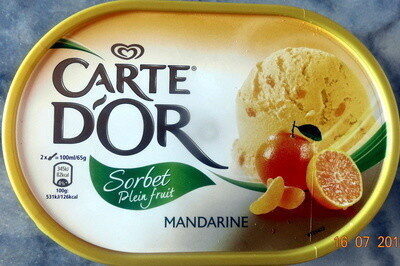 Sorbet plein fruit, mandarine