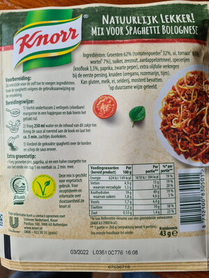 Spaghetti Bolognese front packaging