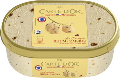Carte D'or Les Authentiques Glace Rhum Raisins Bac front packaging
