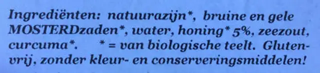 Honingmosterd ingredients label