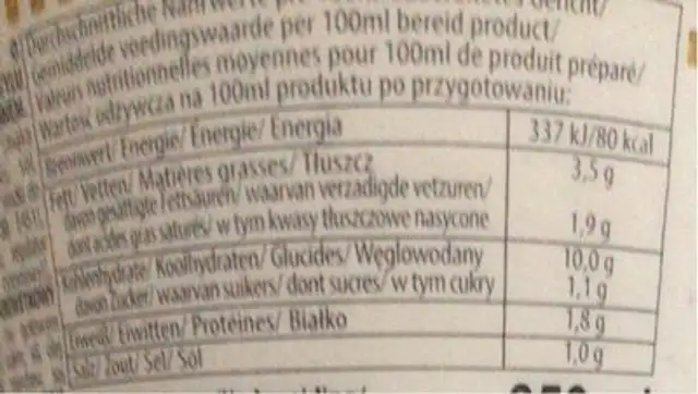 CUP NOODLES Crevettes nutrition facts table