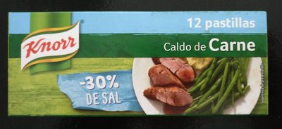 Caldo de carne con verduras - 30% sal 12 pastillas estuche 109 g front packaging