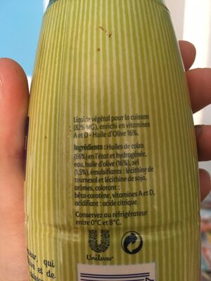 Plantafin à l'huile d'olive ingredients label